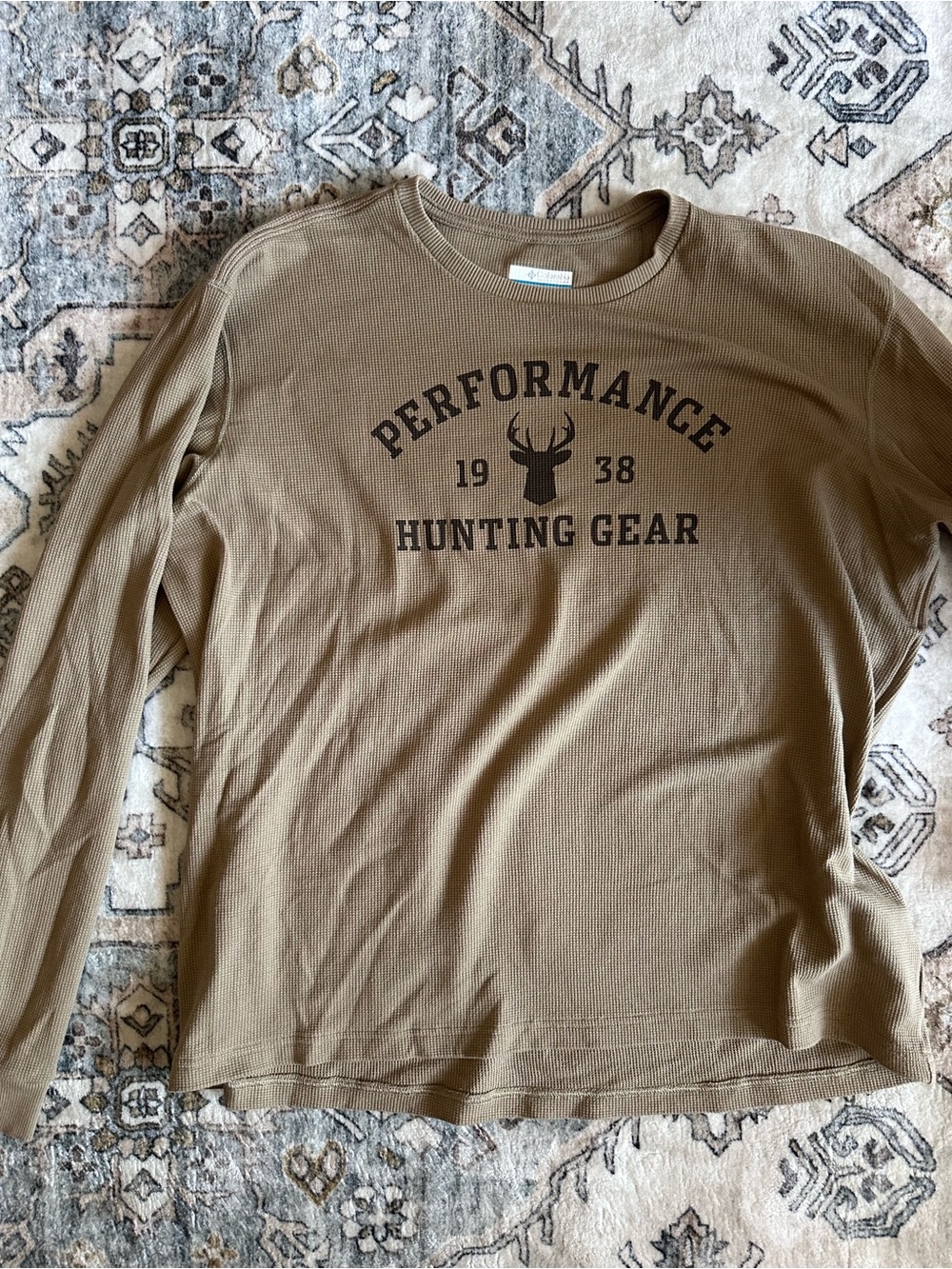Columbia Tan Long-Sleeve Performance Hunting Gear Thermal Shirt